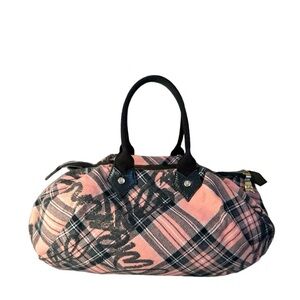 Vivienne Westwood Pink Wool Tartan Bettina Bag